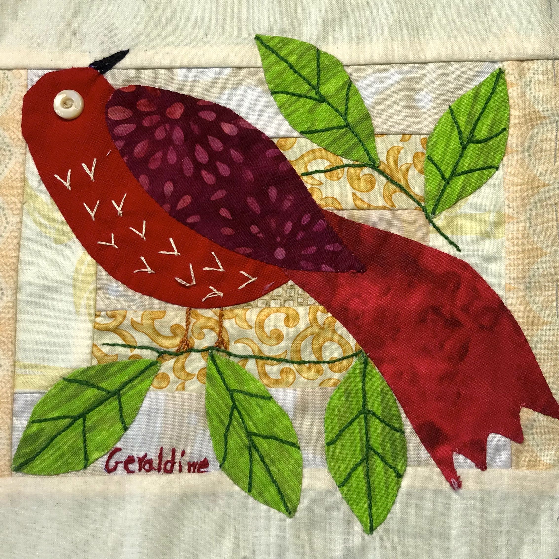 Birds of Hope Framed Mini-Quilt #6